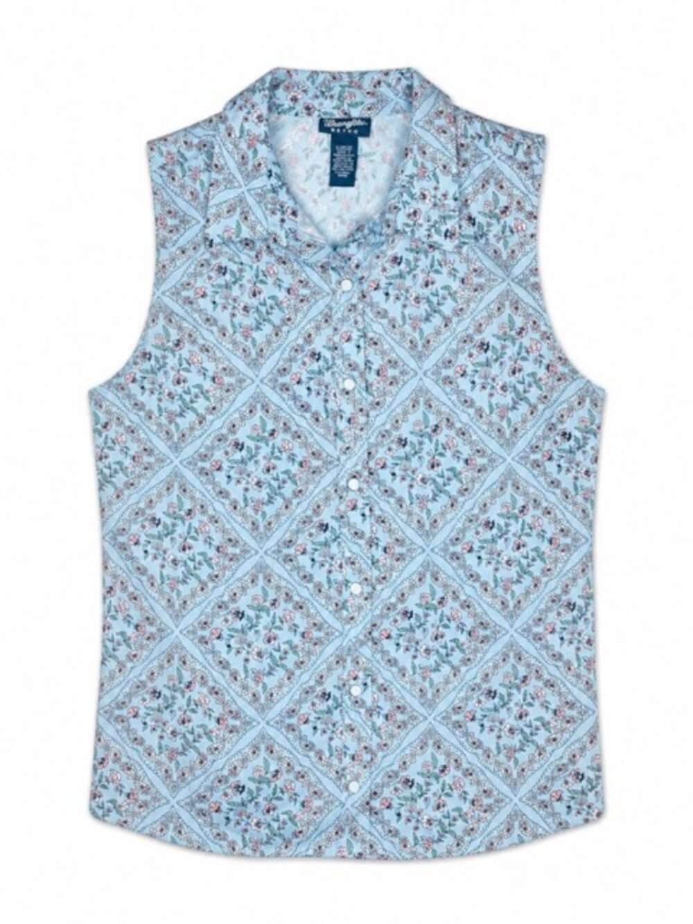 Wrangler Retro Pearl-Snap Western Sleeveless Shirt - Size Medium